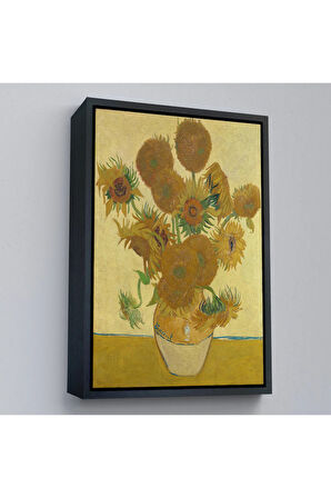 Ahşap Çerçeveli Vincent Van Gogh - Ayçiçekleri Tablo-7468
