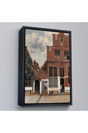Ahşap Çerçeveli Johannes Vermeer - Küçük Sokak Tablosu-7472