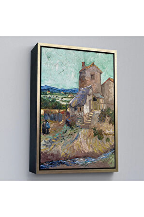 Ahşap Çerçeveli Vincent Van Gogh - Crau'Nun Evi Tablo-7478