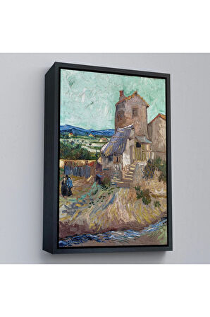 Ahşap Çerçeveli Vincent Van Gogh - Crau'Nun Evi Tablo-7478