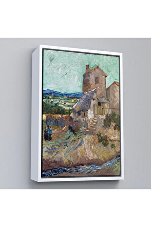 Ahşap Çerçeveli Vincent Van Gogh - Crau'Nun Evi Tablo-7478