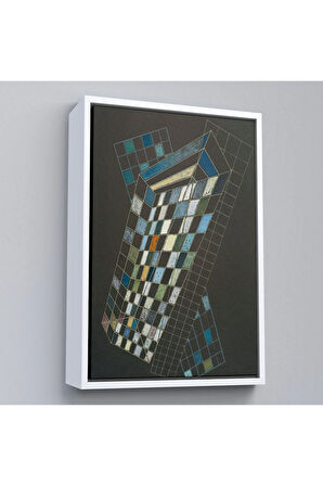 Ahşap Çerçeveli Wassily Kandinsky - Küçük Uçaklar Tablosu-7494