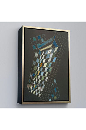 Ahşap Çerçeveli Wassily Kandinsky - Küçük Uçaklar Tablosu-7494