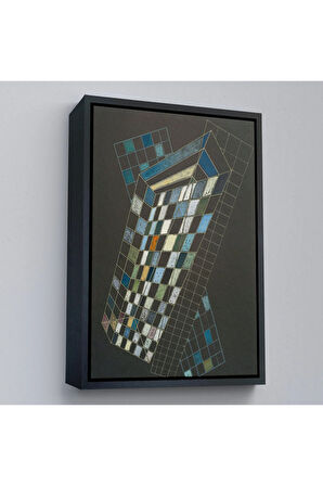 Ahşap Çerçeveli Wassily Kandinsky - Küçük Uçaklar Tablosu-7494