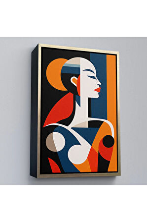 Ahşap Çerçeveli Vintage Güzel Kadın Tablosu-7516