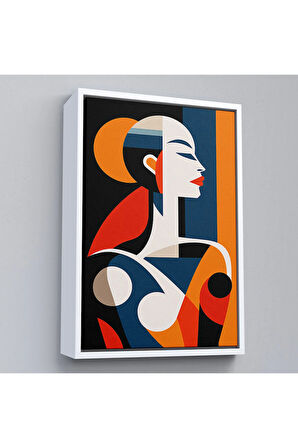 Ahşap Çerçeveli Vintage Güzel Kadın Tablosu-7516