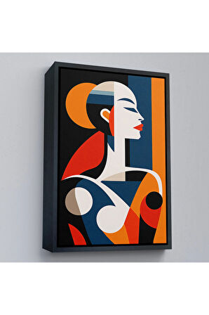 Ahşap Çerçeveli Vintage Güzel Kadın Tablosu-7516