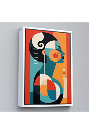 Ahşap Çerçeveli Vintage Güzel Kadın Tablosu-7529