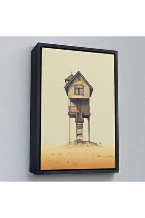 Ahşap Çerçeveli Hiçliğin Ortasındaki Nöbet Kulesi Tablo-7540