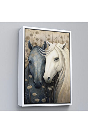 Ahşap Çerçeveli At Çifti Tablo-7549
