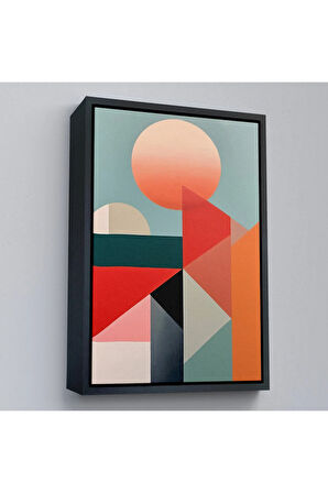 Ahşap Çerçeveli Modern Desenli Soyut Tablo-7553