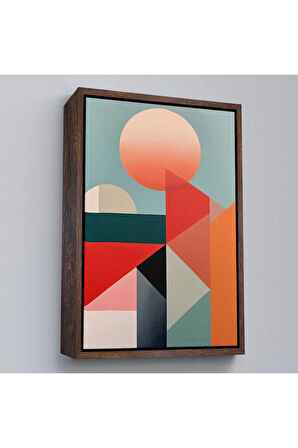 Ahşap Çerçeveli Modern Desenli Soyut Tablo-7553