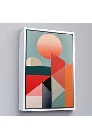 Ahşap Çerçeveli Modern Desenli Soyut Tablo-7553