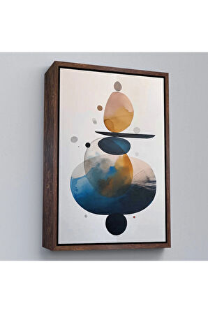 Ahşap Çerçeveli Suluboya Çalışması Denge Tablosu-7562