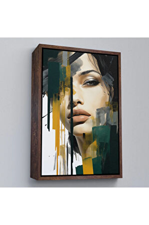 Ahşap Çerçeveli Güzel Kadın Tablosu-7572