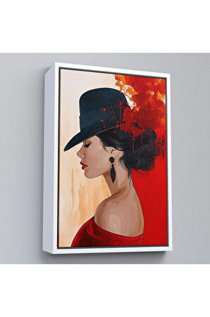 Ahşap Çerçeveli Güzel Kadın Tablosu-7573