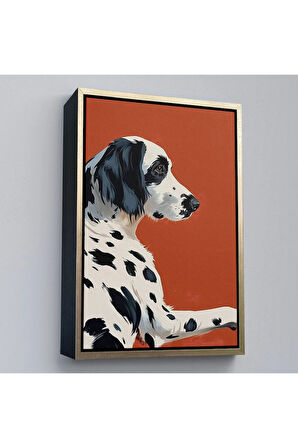 Ahşap Çerçeveli Sevimli Dalmaçyalı Köpek Tablo-7578