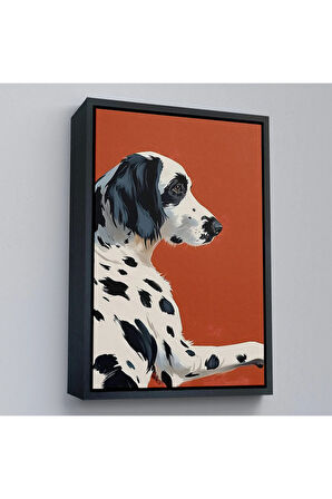 Ahşap Çerçeveli Sevimli Dalmaçyalı Köpek Tablo-7578