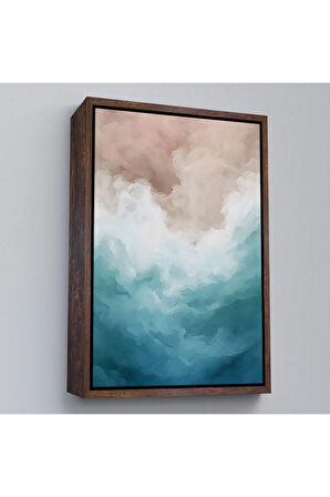 Ahşap Çerçeveli Soyut Bulut Tablo-7585