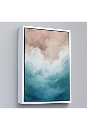 Ahşap Çerçeveli Soyut Bulut Tablo-7585