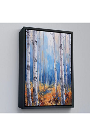 Ahşap Çerçeveli Ormandaki Kavak Ağaçları Tablo-7586