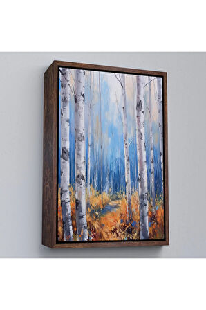 Ahşap Çerçeveli Ormandaki Kavak Ağaçları Tablo-7586