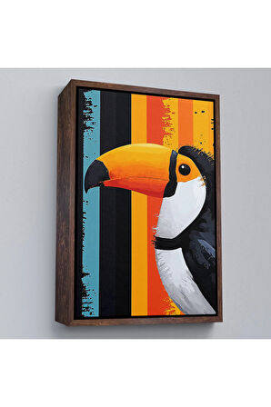 Ahşap Çerçeveli Toucan Kuşu Tablo-7587