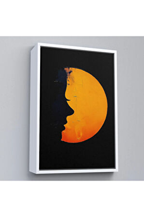 Ahşap Çerçeveli Güneş Ve Kadın Silüeti Tablo-7588