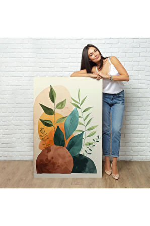 Ahşap Çerçeveli İskandinav Tarzı Soft Çiiçekler Tablo-7590