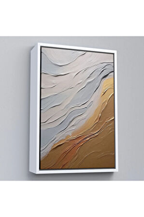 Ahşap Çerçeveli Sarı Ve Krem Tonlarındakı Yağlıboya Görünümlü Tablo-7611