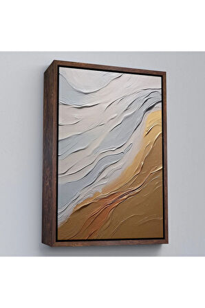 Ahşap Çerçeveli Sarı Ve Krem Tonlarındakı Yağlıboya Görünümlü Tablo-7611