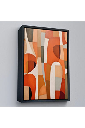 Ahşap Çerçeveli Geometrik Desenli Soyut Tablo-7628