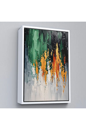 Ahşap Çerçeveli Yağlıboya Görünümlü Soyut Tablo-7633