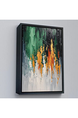 Ahşap Çerçeveli Yağlıboya Görünümlü Soyut Tablo-7633