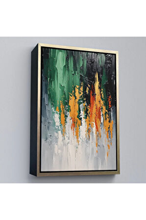 Ahşap Çerçeveli Yağlıboya Görünümlü Soyut Tablo-7633