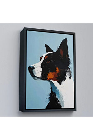 Ahşap Çerçeveli Sevimli Köpek Tablosu-7635