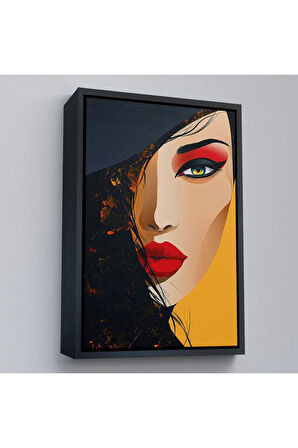 Ahşap Çerçeveli Güzel Soyut Kadın Tablo-7638