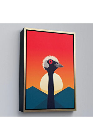 Ahşap Çerçeveli Minimal Devekuşu Tablo-7652