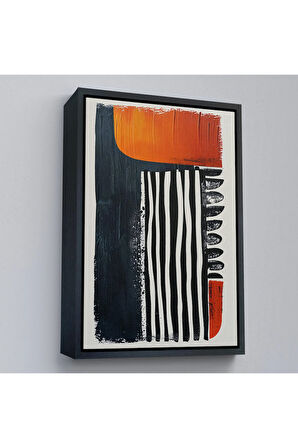 Ahşap Çerçeveli Yağlıboya Görünümlü Soyut Tablo-7657