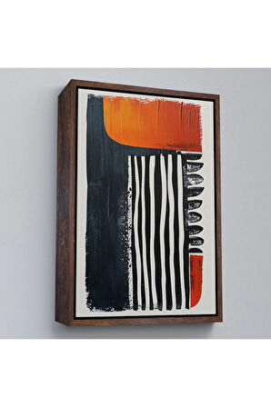 Ahşap Çerçeveli Yağlıboya Görünümlü Soyut Tablo-7657