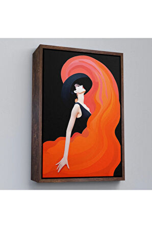 Ahşap Çerçeveli Güzel Soyut Kadın Tablo-7659
