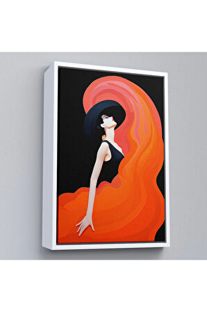 Ahşap Çerçeveli Güzel Soyut Kadın Tablo-7659