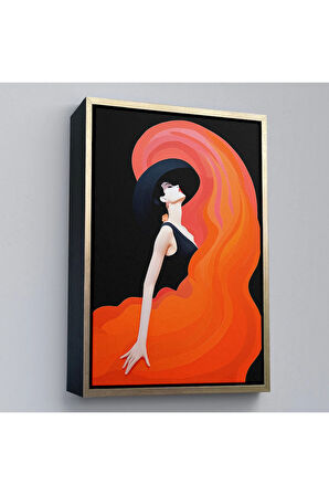 Ahşap Çerçeveli Güzel Soyut Kadın Tablo-7659