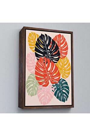 Ahşap Çerçeveli Tropikal Yapraklar Tablosu-7663