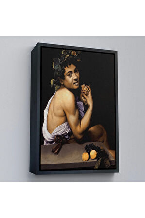 Ahşap Çerçeveli Genç Hasta Bacchus - Caravaggio Tablo-7665