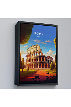 Ahşap Çerçeveli Roma İtalya Kolezyum Tablo-7701