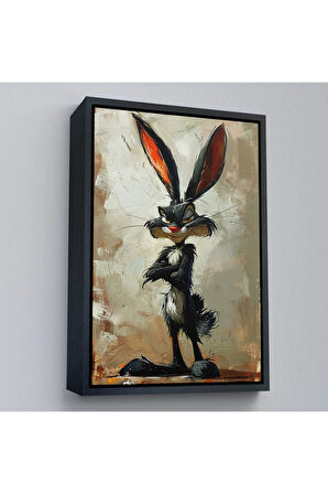Ahşap Çerçeveli Bugs Bunny Tavşan Tablosu-7710