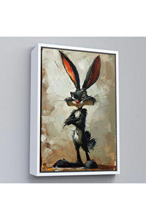 Ahşap Çerçeveli Bugs Bunny Tavşan Tablosu-7710