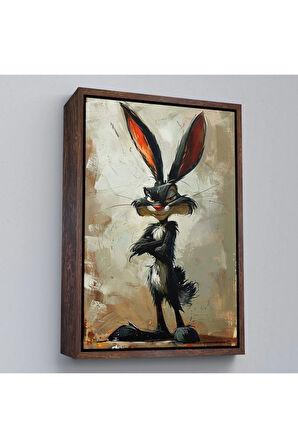 Ahşap Çerçeveli Bugs Bunny Tavşan Tablosu-7710