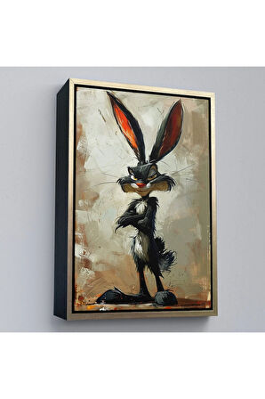 Ahşap Çerçeveli Bugs Bunny Tavşan Tablosu-7710